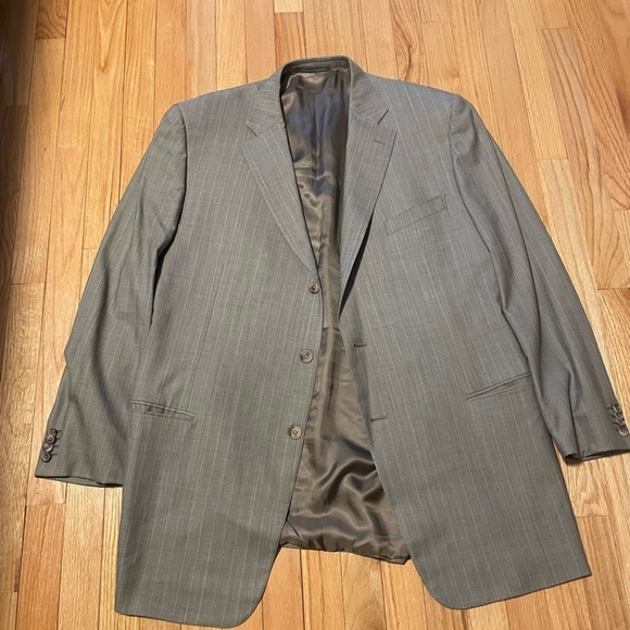 Ermenegildo Zegna Men’s Grey Striped Jacket and Pants Suit - Picture 1 of 15